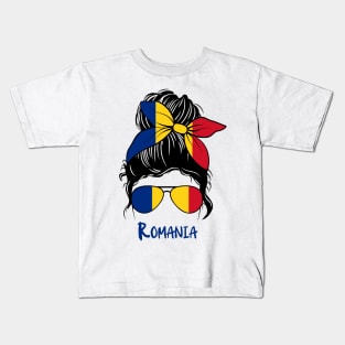 Romania girl, Romania Flag, Romania gift heritage,   Romanian girlfriend, Kids T-Shirt